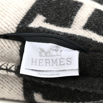 Hermes Wool Cashmere Avalon Pillow PM Ecru Gris Fonce 3 of 3
