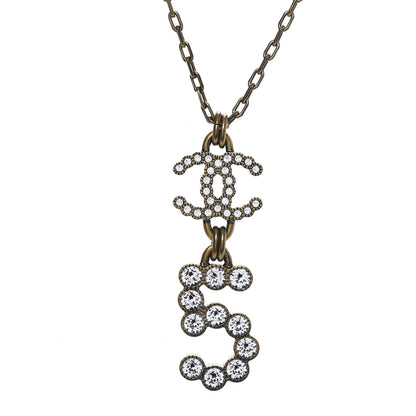 Chanel Crystal City of Light CC Necklace Pendant Gold 4 of 5
