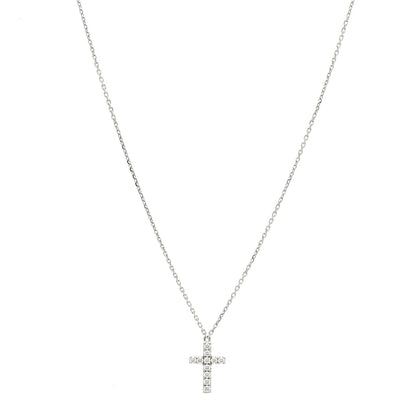 Cartier 18K White Gold Diamond Symbols Cross Pendant Necklace 1 of 6