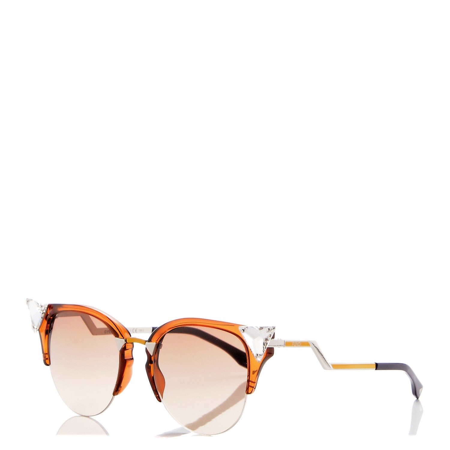 Fendi Iridia Cat Eye Sunglasses FF 0041/S Brown 1 of 9