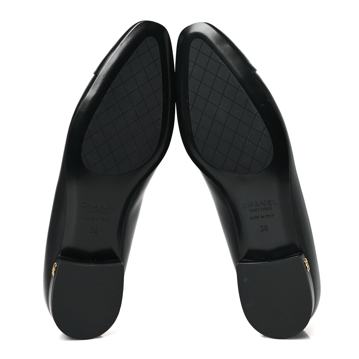 Chanel Lambskin Cap Toe CC Uniform Ballerina Flats 39 Black 5 of 8