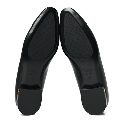 Chanel Lambskin Cap Toe CC Uniform Ballerina Flats 39 Black 5 of 8