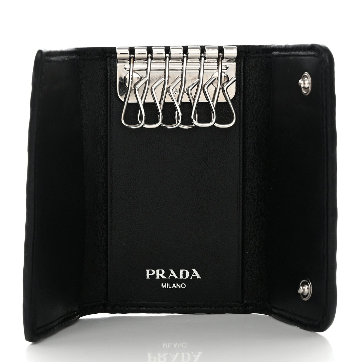 Nappa Gaufre 6 Key Holder Black