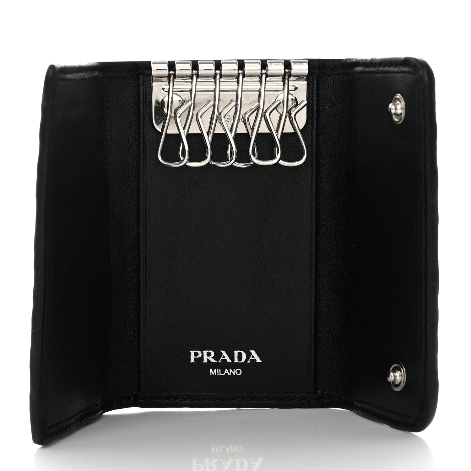 Prada Nappa Gaufre 6 Key Holder Black 5 of 7