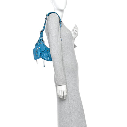 Balenciaga Agneau Arena Le Cagole Shoulder Bag XS Turquoise 2 of 10