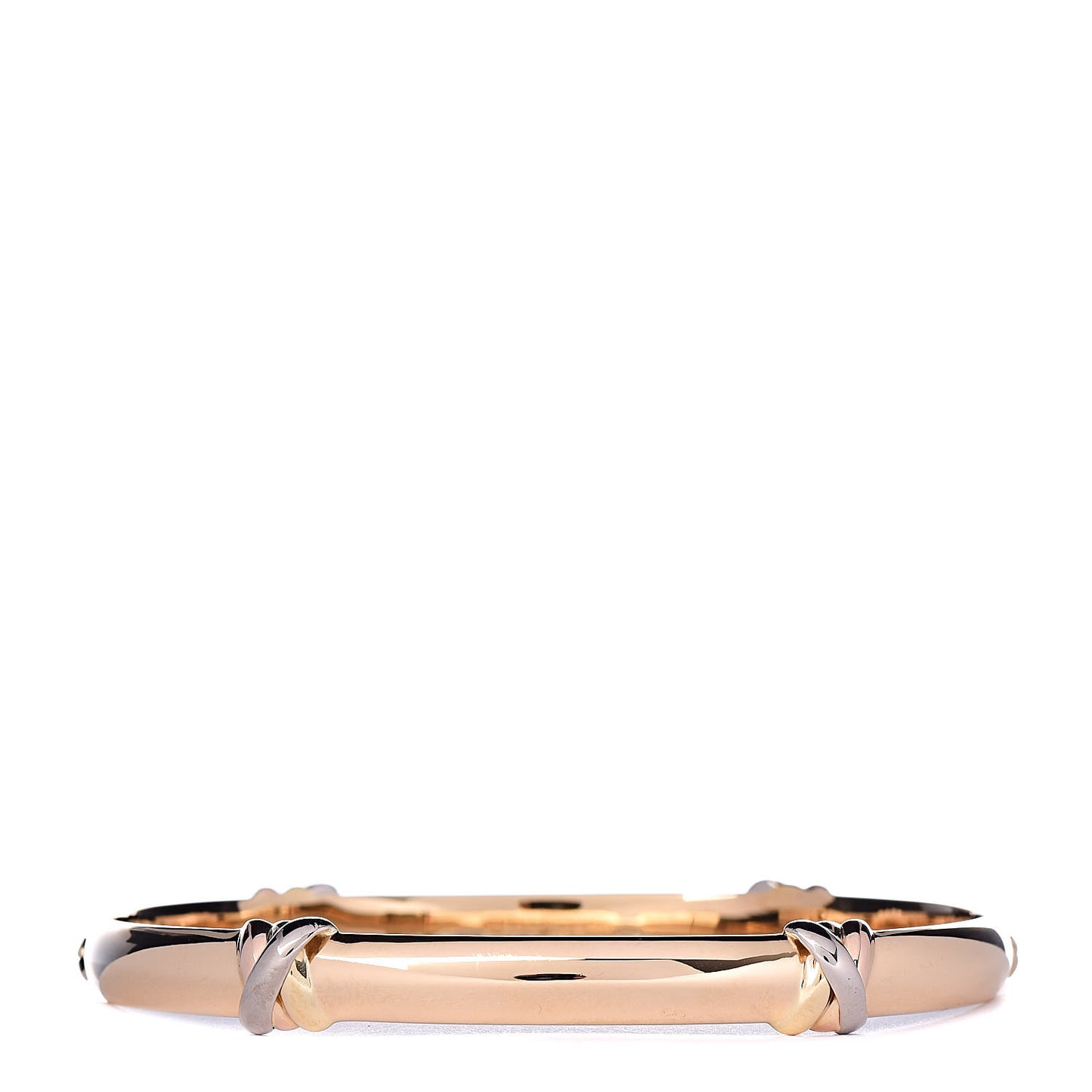 18K Pink Yellow White Gold Trinity LOVE Bracelet 17