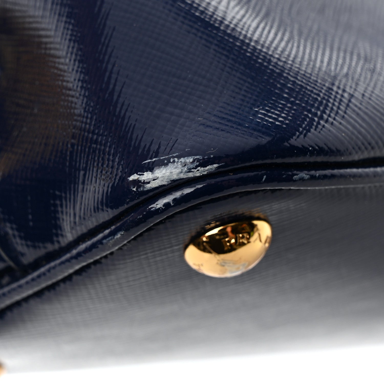 Prada Saffiano Vernice Small Promenade Tote Royal 12 of 14