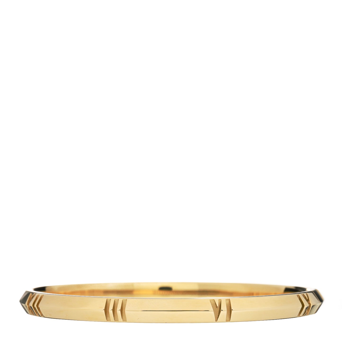 18K Yellow Gold Narrow Atlas X Closed Hinged Bangle Bracelet
