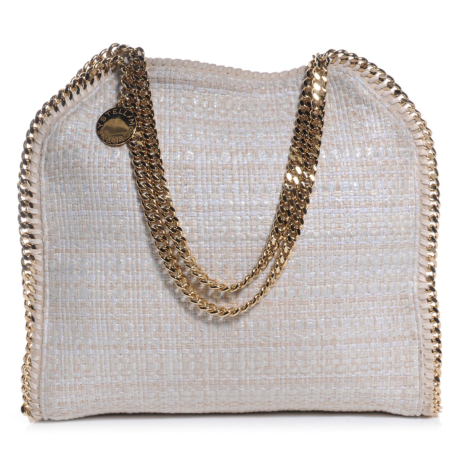 Stella McCartney Woven Oleogram Boucle Small Falabella Vanilla 1 of 9