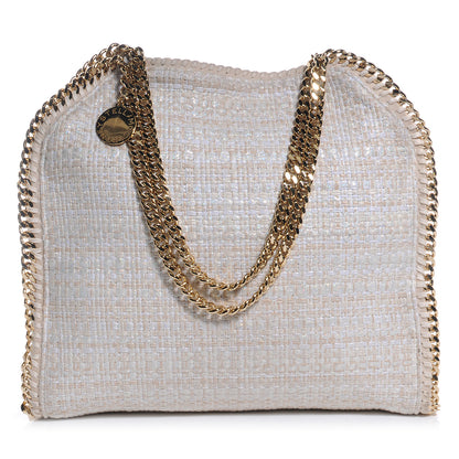 Stella McCartney Woven Oleogram Boucle Small Falabella Vanilla 1 of 9