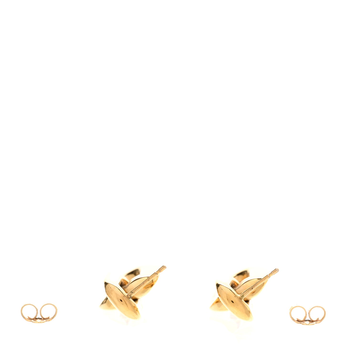 Metal LV Edge Double Hoop Earrings Gold