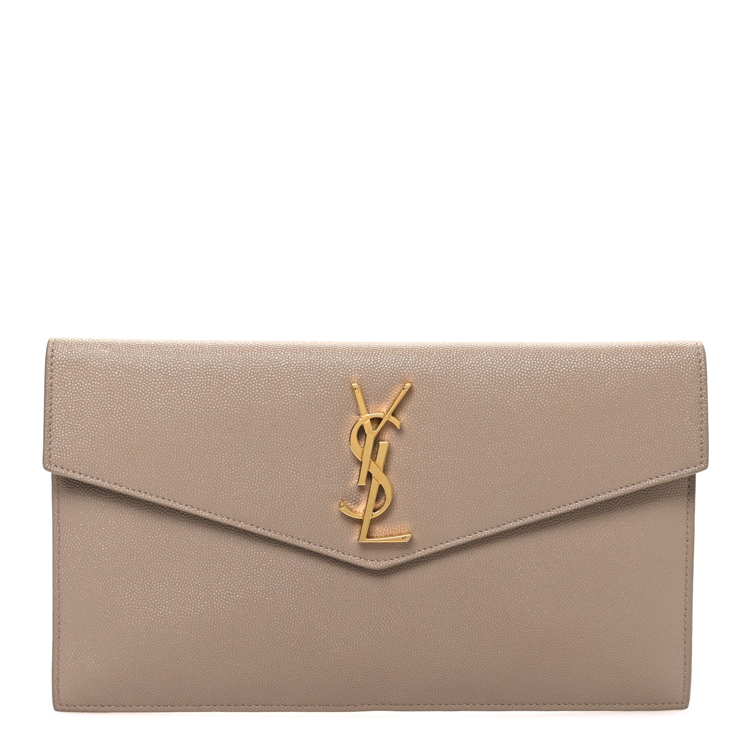Saint Laurent Grain De Poudre Uptown Pouch Dark Beige 1 of 8