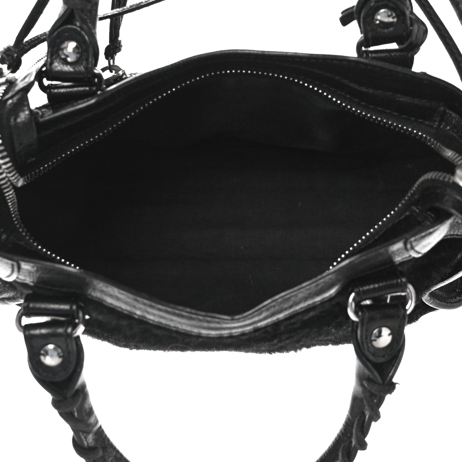 Balenciaga Chevre Pony Hair Silver Classic Hardware Mini City Black 5 of 15
