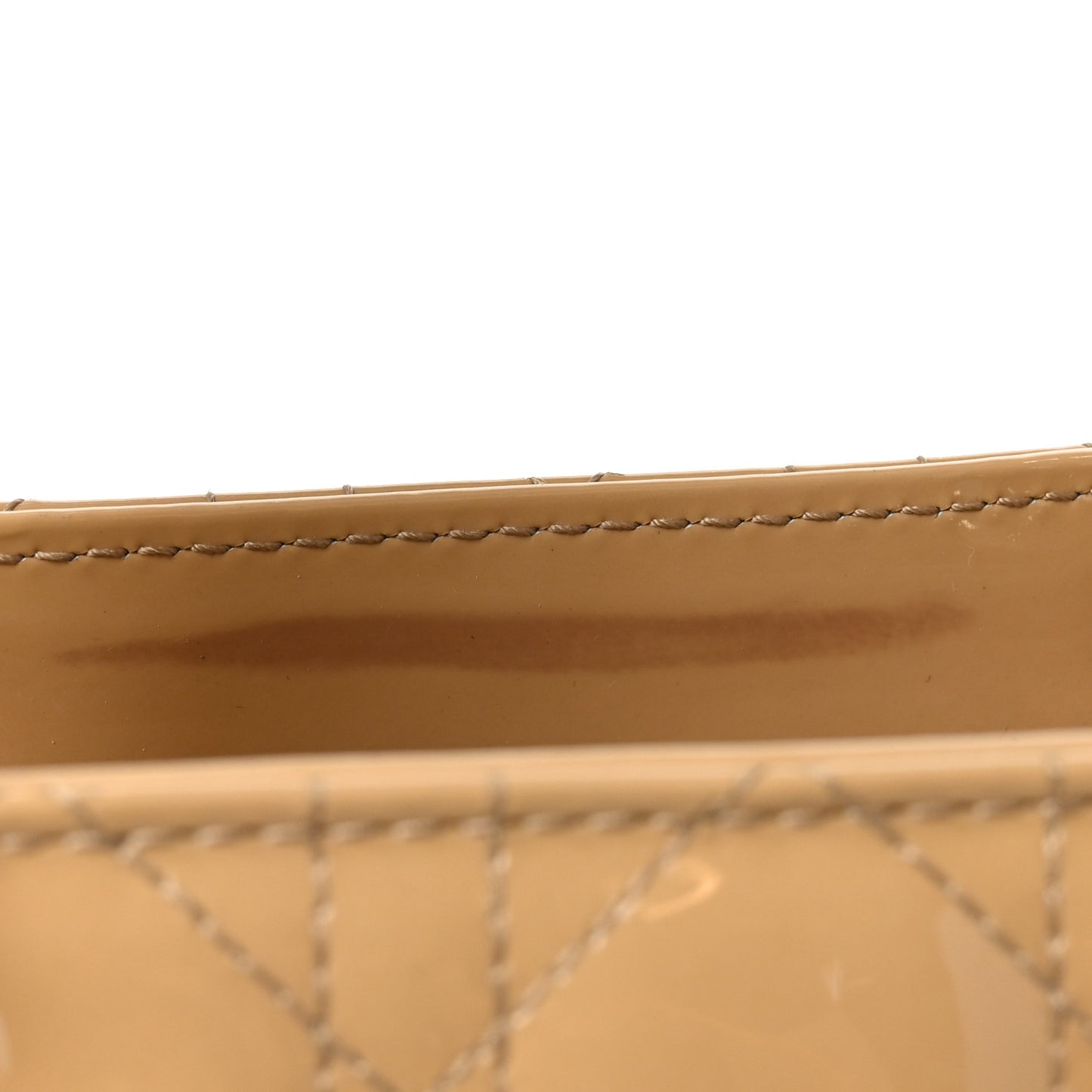 Patent Cannage Large Lady Dior Beige