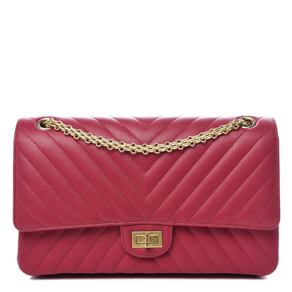 Chanel Sheepskin Chevron Quilted 2.55 Reissue 226 Flap Dark Pink 1 of 10