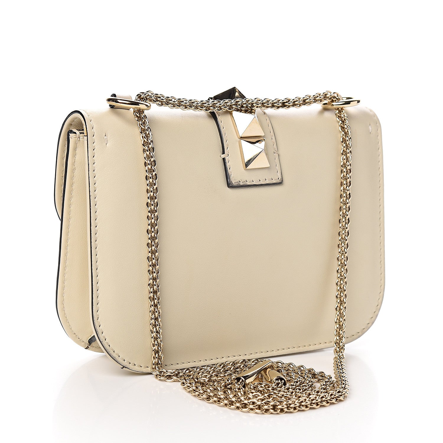 Valentino Garavani Vitello Small Glam Lock Rockstud Flap White 2 of 9