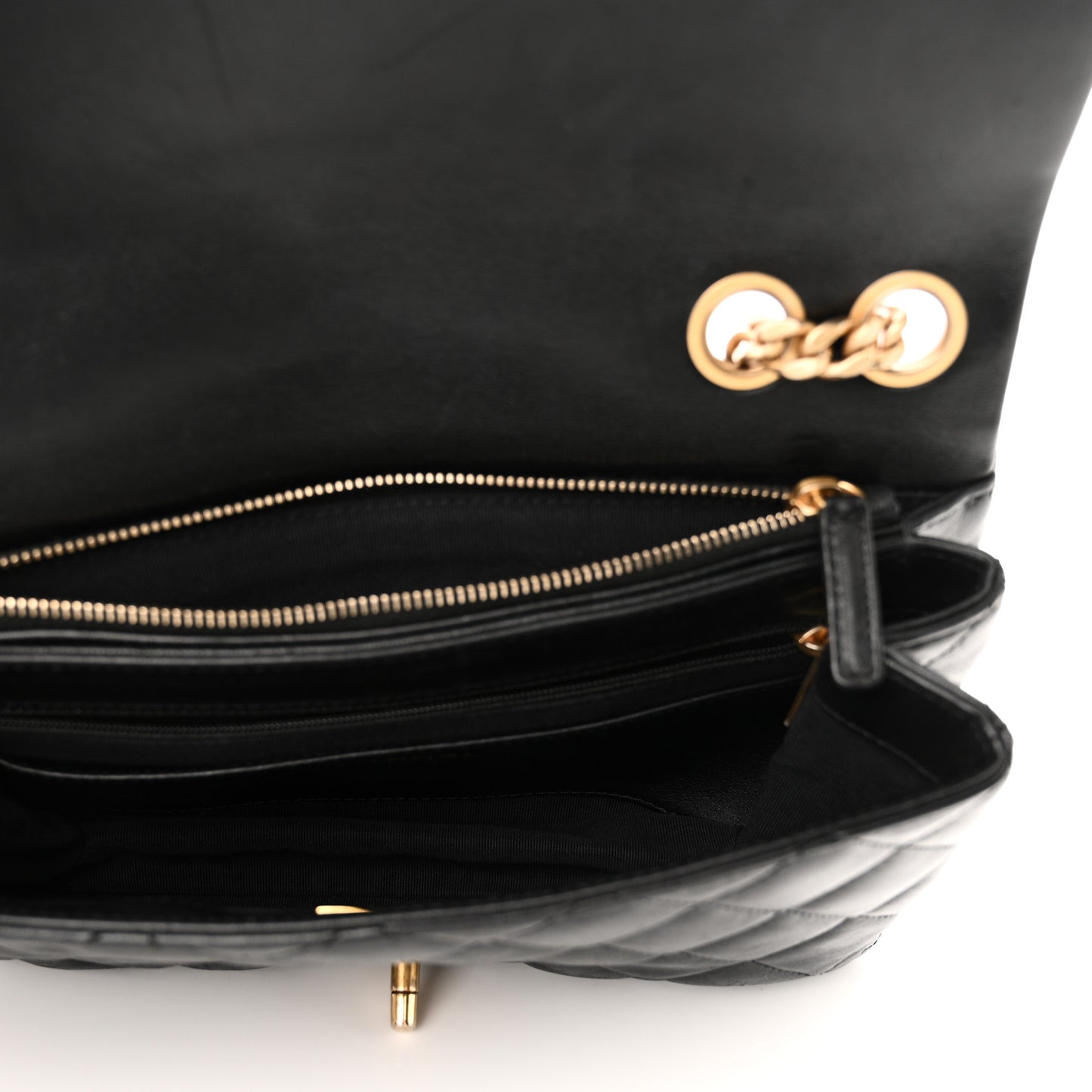 Lambskin Quilted Medium Pillow Crush Flap Bag Black