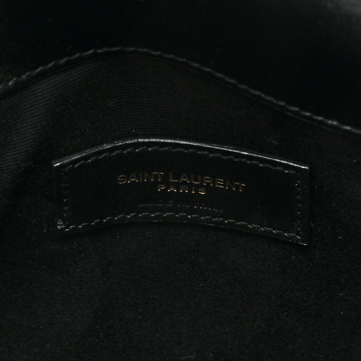 Saint Laurent Smooth Shiny Calfskin Monogram Uptown Pouch Black 6 of 6