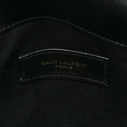 Saint Laurent Smooth Shiny Calfskin Monogram Uptown Pouch Black 6 of 6