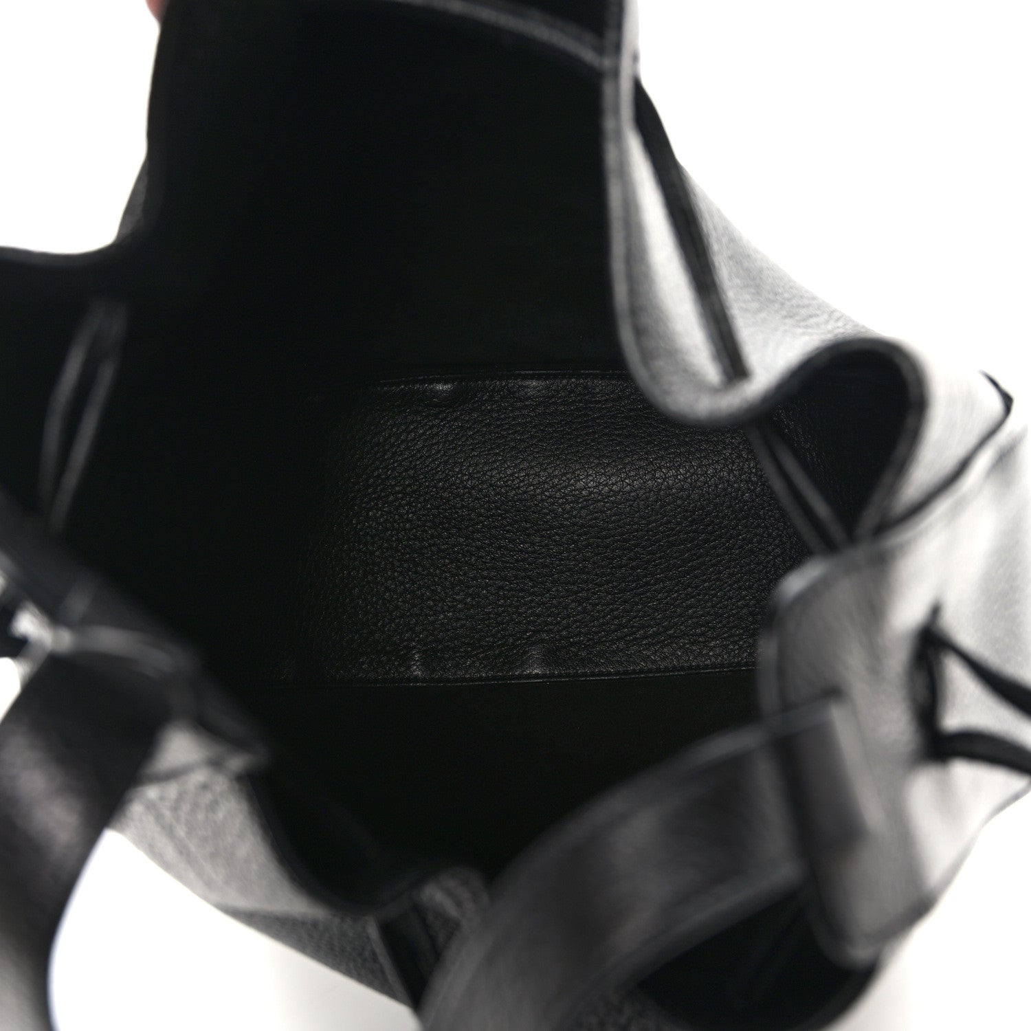 The Row Grained Calfskin Drawstring Bucket Bag Black 5 of 10