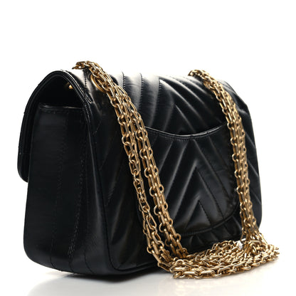 Chanel Aged Calfskin Chevron Quilted 2.55 Reissue Mini Flap Black 3 of 10