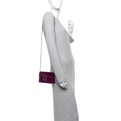 Gucci Velvet Super Mini Dionysus Shoulder Bag Fuchsia Violet Cyclamen 2 of 10