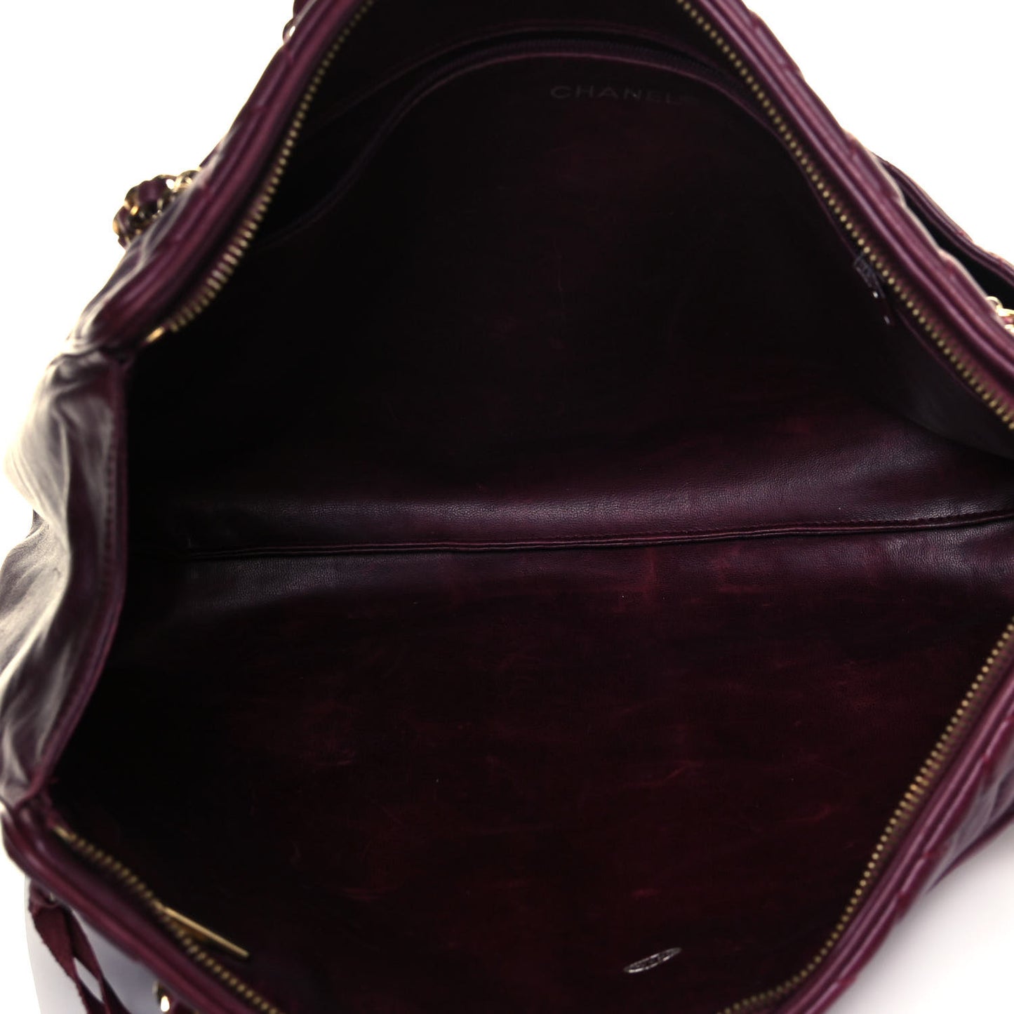 Lambskin Quilted Tote Burgundy