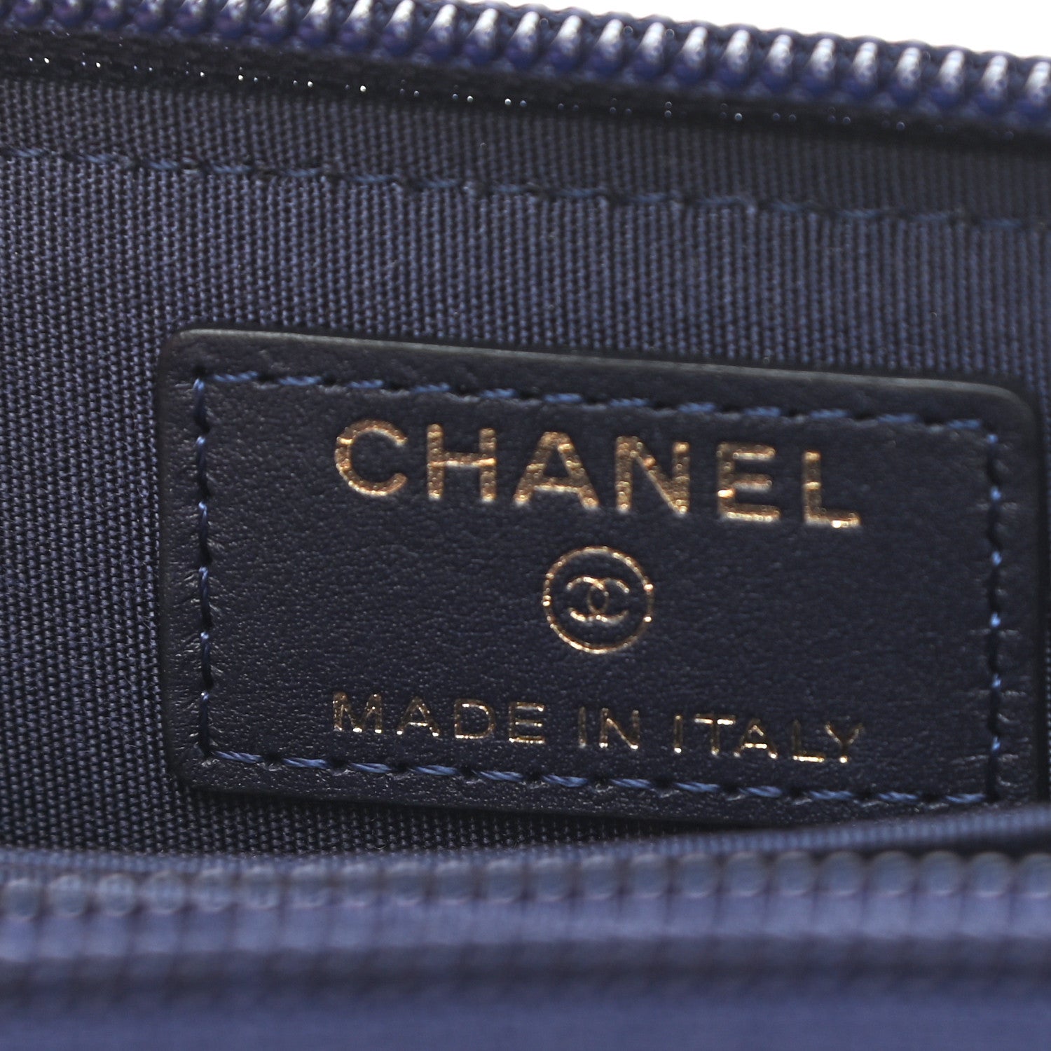 Chanel Lambskin Quilted Boy Zip Around Coin Purse Wallet Blue 6 of 7