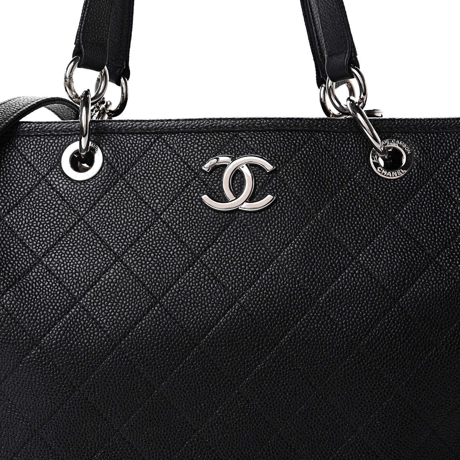 Chanel Caviar Stitched Shopping Tote Black 9 of 14