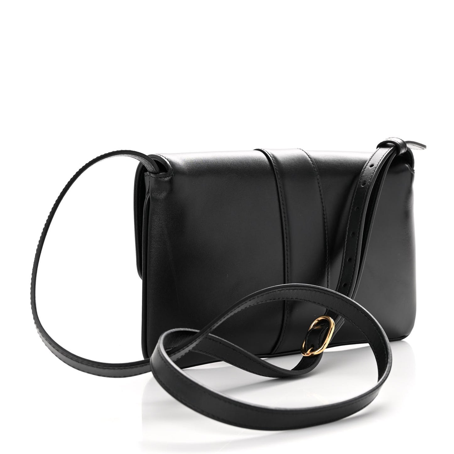 Vitello Palmellato Lux Small Arli Flap Shoulder Bag Black