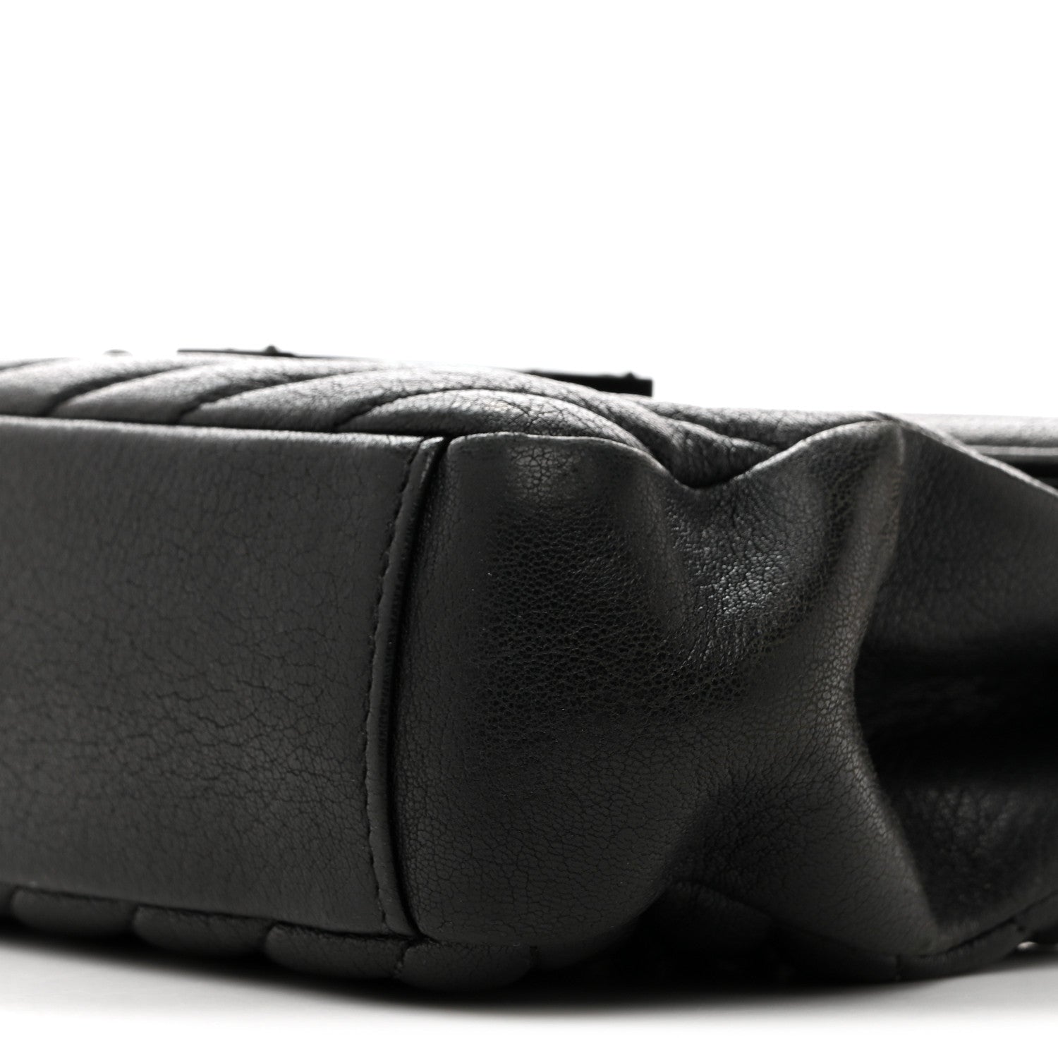 Saint Laurent Sheepskin Matelasse Chevron Monogram Monochrome Medium College Bag Black 10 of 17