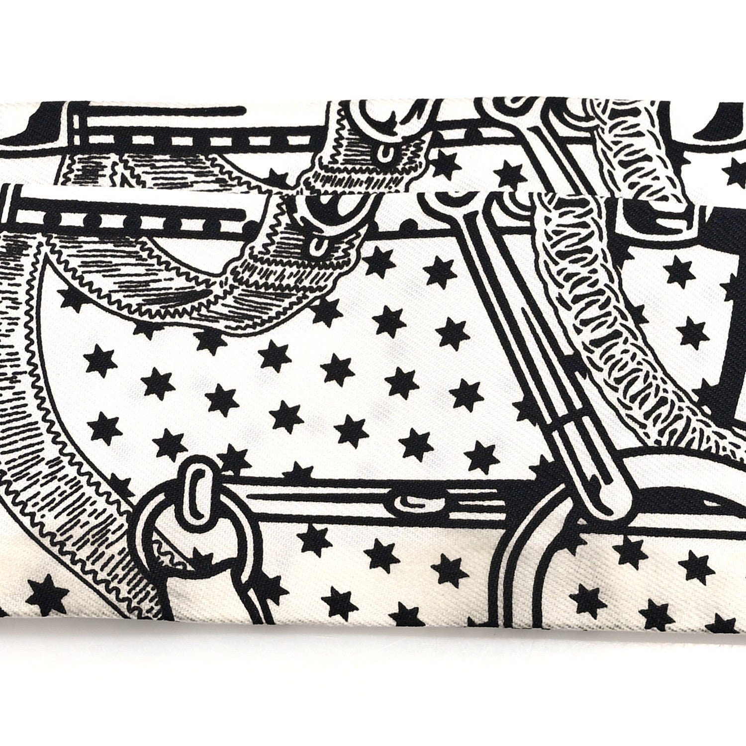Hermes Silk Eperon d'Or Cut Twilly White Marine Black 5 of 6