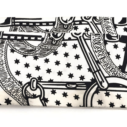 Hermes Silk Eperon d'Or Cut Twilly White Marine Black 5 of 6