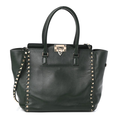Valentino Garavani Vitello Rockstud Double Handle Tote Green 1 of 9