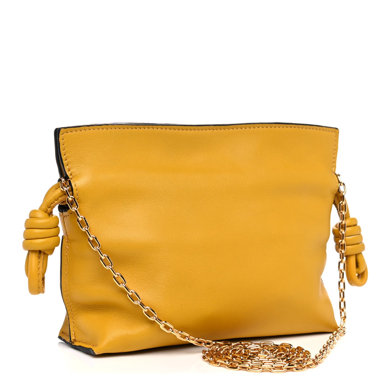 Loewe Calfskin Nano Flamenco Knot Bag Mustard 3 of 8