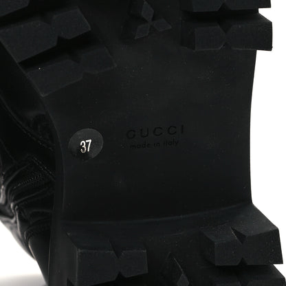 Gucci Cordovan Lux Nappa GG Matelasse Lace Up 60mm Combat Boots 37 Black 7 of 10