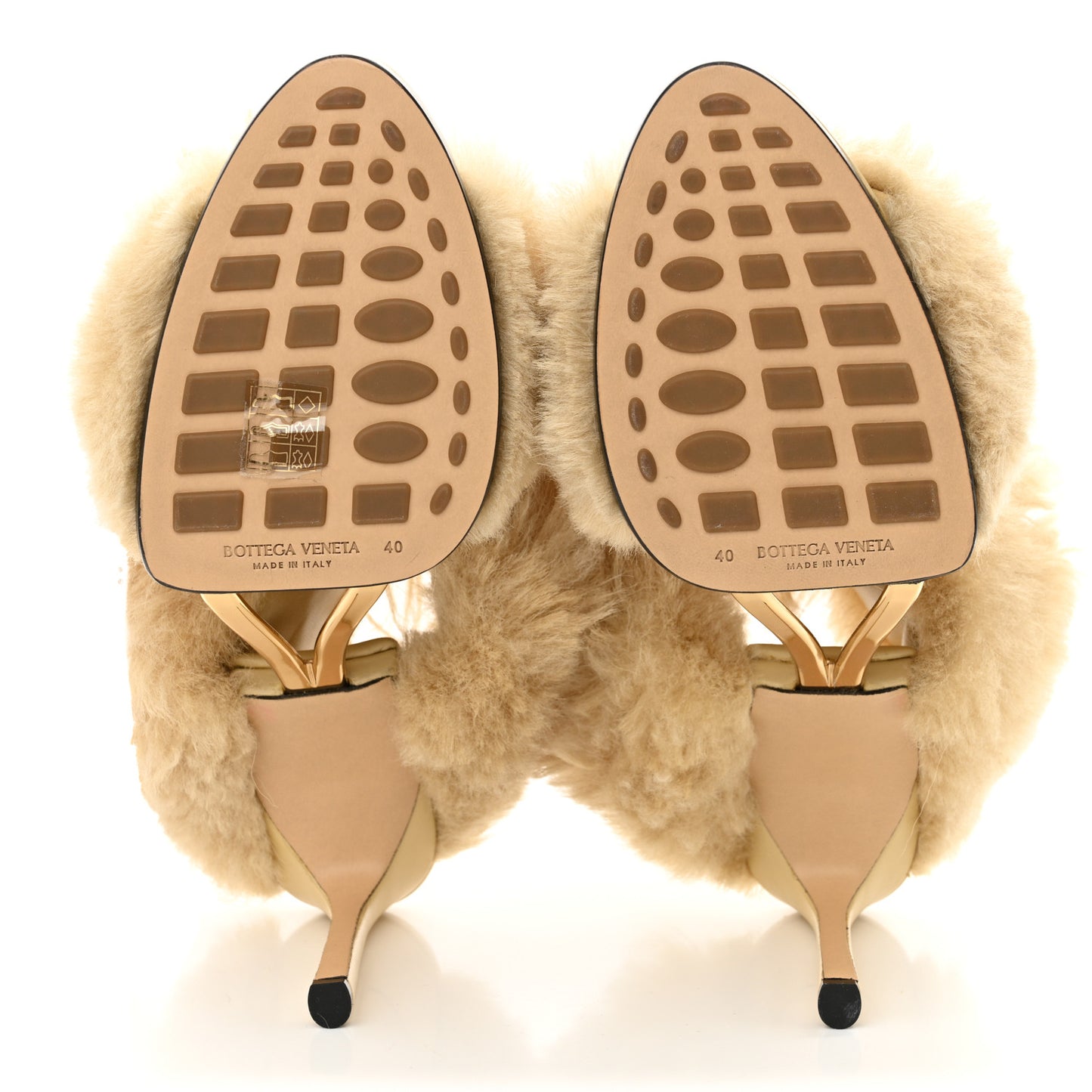 Shearling Lambskin Poodle Curve Sandals 40 Heirloom
