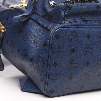 MCM Visetos Studded Medium Stark M Backpack Blue 8 of 9
