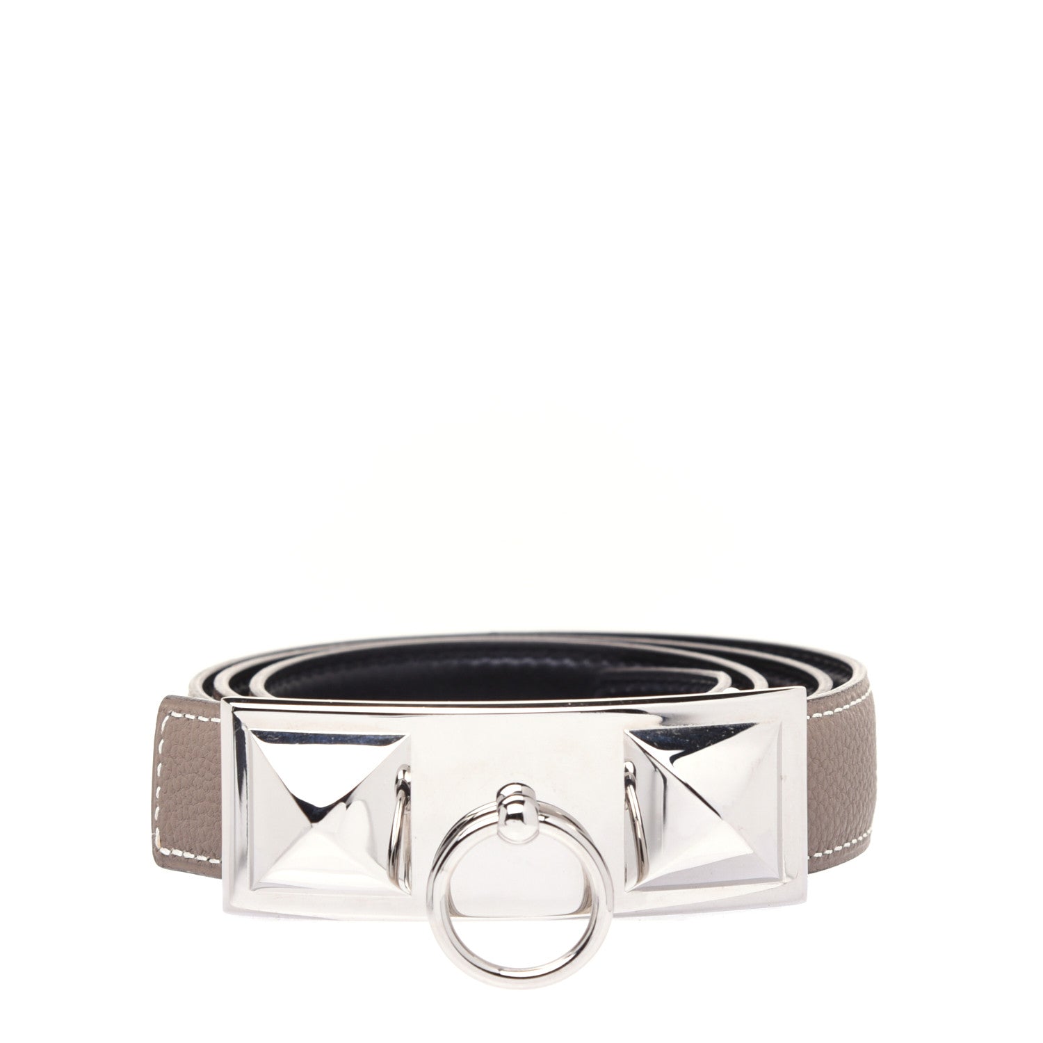 Hermes Togo Box 24mm Sydney Belt 80 Etoupe Black 1 of 9