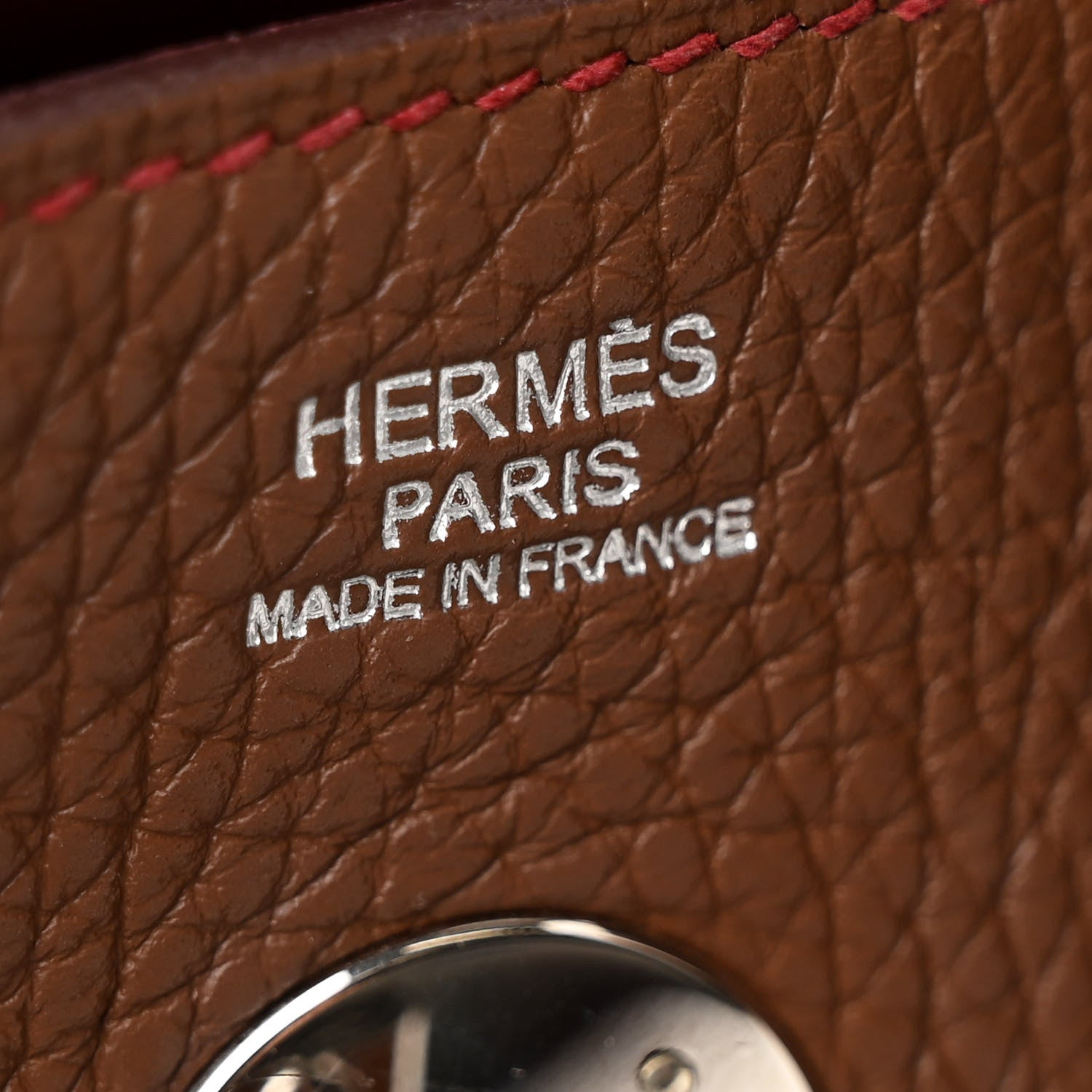 Hermes Taurillon Clemence Eclat Lindy 30 Marron D'Inde Rouge H 6 of 10