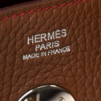 Hermes Taurillon Clemence Eclat Lindy 30 Marron D'Inde Rouge H 6 of 10