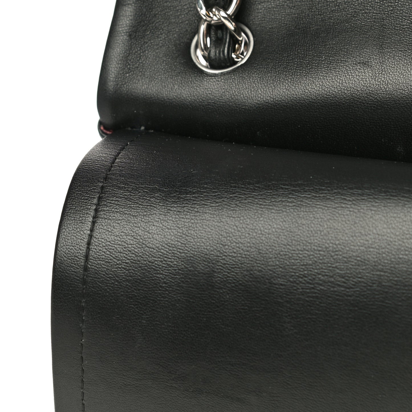 Lambskin Quilted Jumbo Double Flap Black