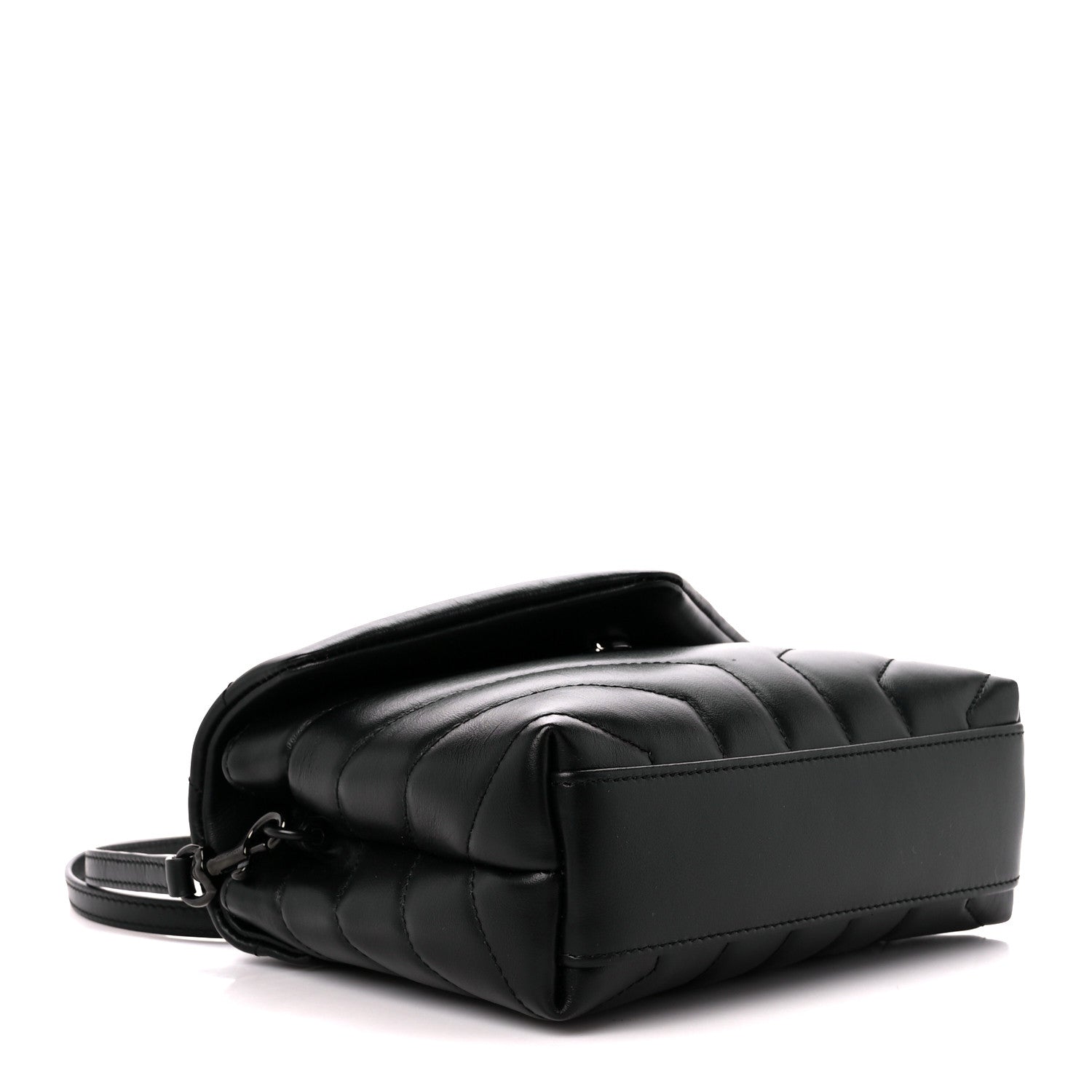 Saint Laurent Calfskin Y Quilted Monogram Monochrome Toy Loulou Crossbody Bag Black 4 of 12