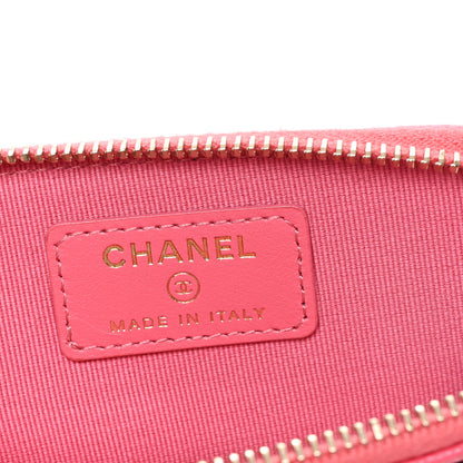 Chanel Caviar Quilted Zip Card Holder Wallet Pink 6 of 7