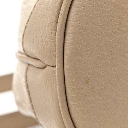 Gucci GG Supreme Monogram Textured Dollar Calfskin Web Mini Chain Drawstring Backpack Beige Mystic White Oatmeal 12 of 13
