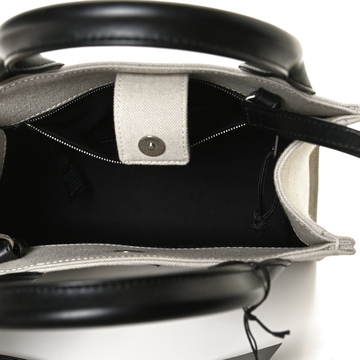 Cotton Canvas Calfskin Trade East West Tote XS Black