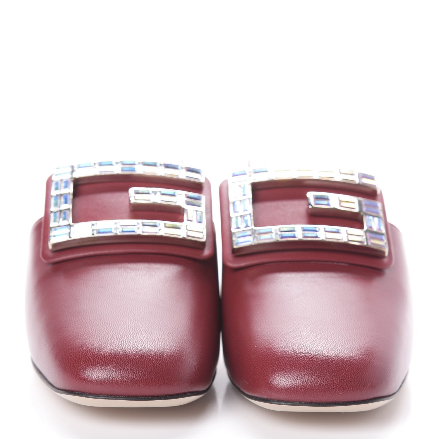 Gucci Malaga Kid Crystal Square G Madelyn Mules 35 Romantic Cerise 2 of 7