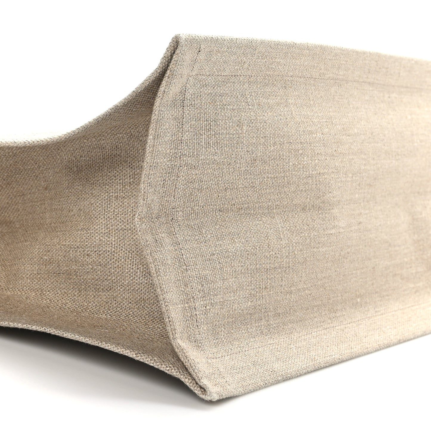 Linen Calfskin Small Rive Gauche Tote Greggio Natural