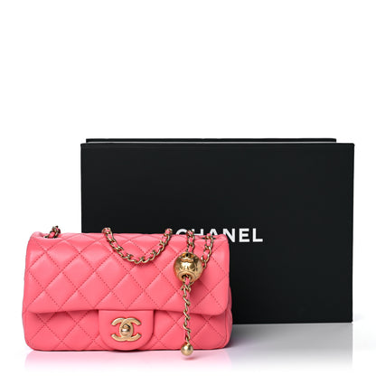 Chanel Lambskin Quilted Mini Rectangular Pearl Crush Flap Pink 19 of 19