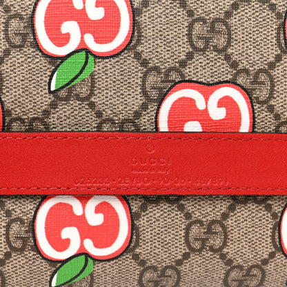 Gucci GG Supreme Monogram Apple Interlocking G Belt Bag Beige Multicolor Lobster Red 9 of 11